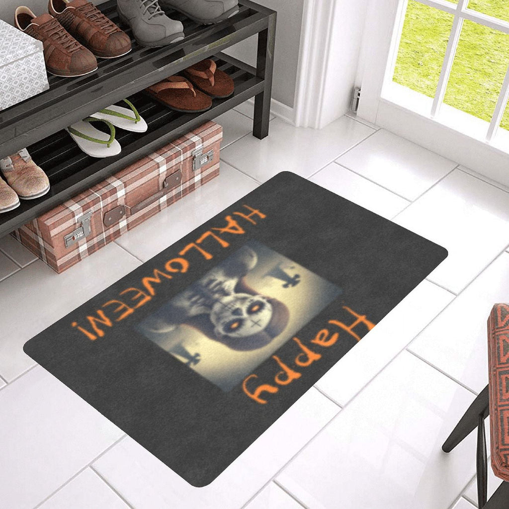 Halloween Holiday Door Welcome Mat - Cemetary - Doormat 24 inch x 16 inch