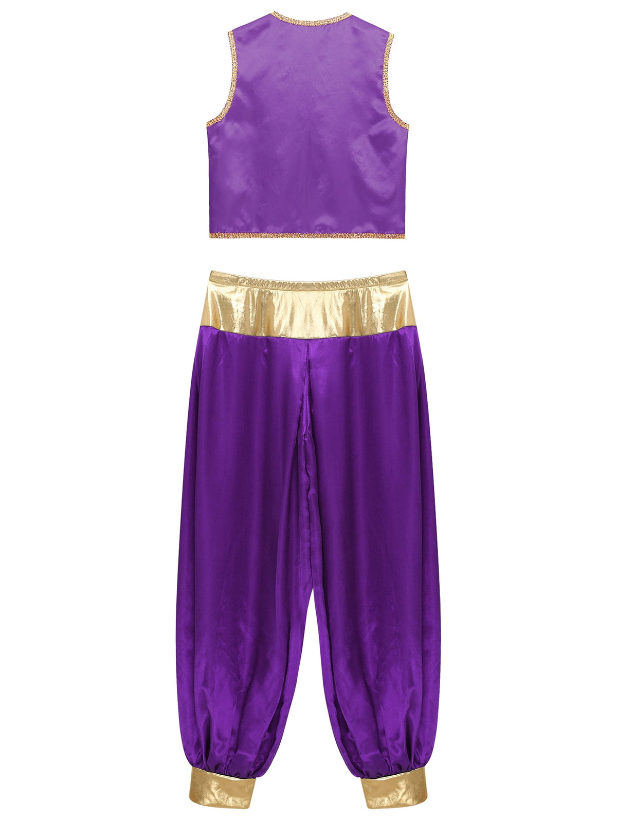 iiniim Mens Arabian Prince Costume Open Front Vest with Pants Halloween Show Fancy Dress up Outfit Royal Blue&Royal Blue S