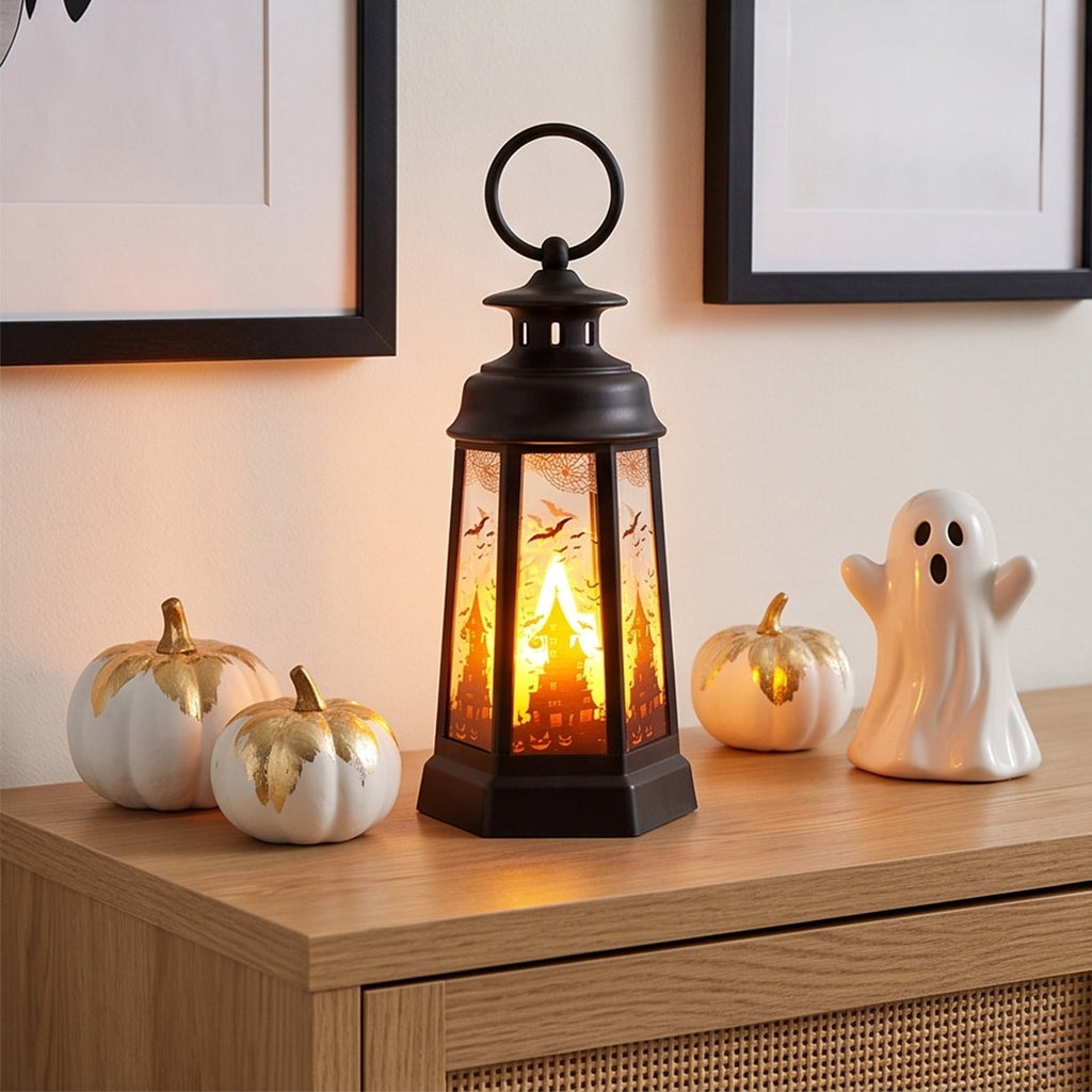 Djiypn Mini Lanterns 2Pack LED Small Lanterns Decorative Indoor Outdoor Hanging Lantern Decorative Candle Light Farmhouse Decor for Weddings Western Camping Party Halloween Christmas Decorations