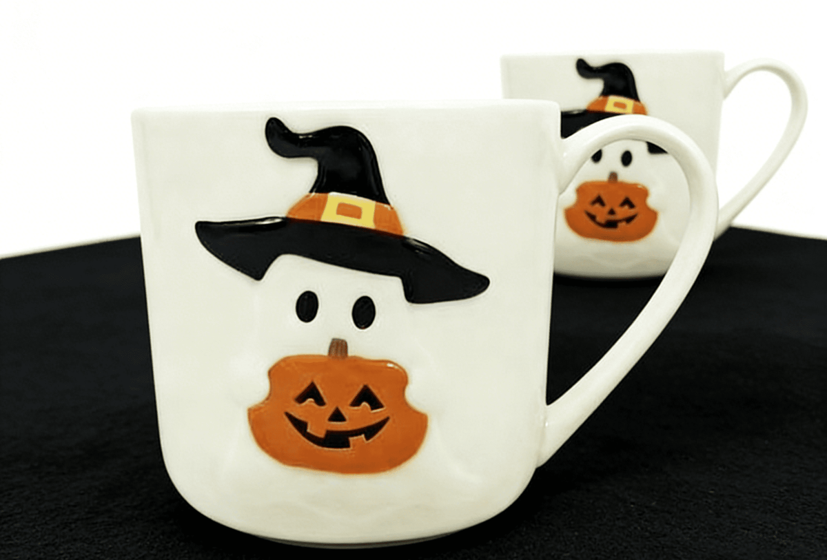 Way To Celebrate Halloween Ghost Stoneware Mugs, 2-Pack, 14.88 oz