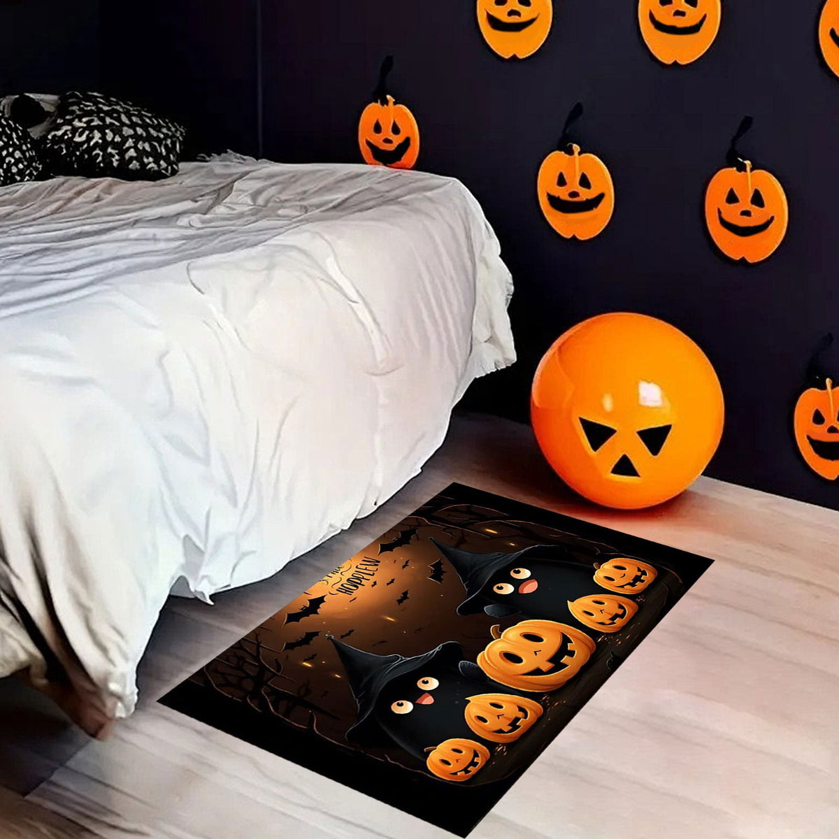 Vggrvlo Under5 Halloween Kitchen Rugs Mats for Floor Non Slip Extra Thick Chenille Door Mat Machine Washable Bath Mats Halloween Decorations