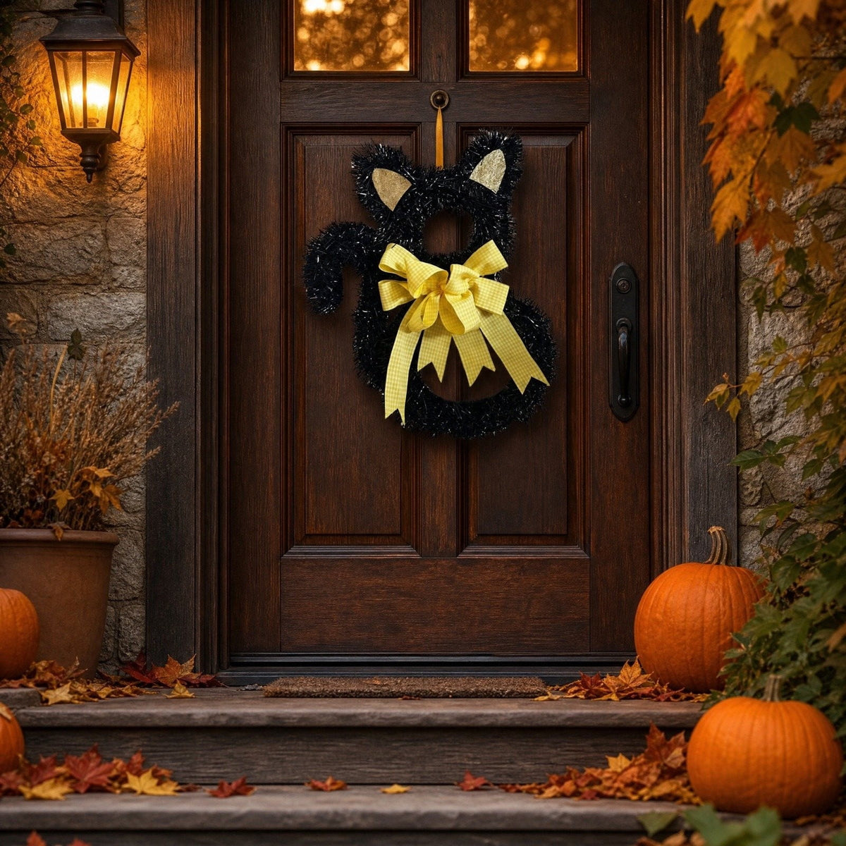 HOARBOEG Autumn Harvest Sunflower Wreath, Artificial Pumpkin Maple Leaf Fall Wreath for Front Door, 21.65 in Thanksgiving Wall Hanging Decor, Outdoor Indoor Harvest Decor