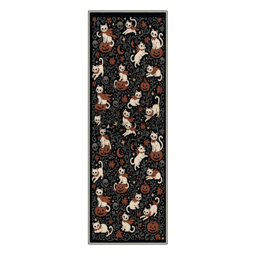 GENIMO 2'x3' Halloween Doormat, Washable Non Slip Soft Whimsical Cat Outdoor Door Mat for Front Door Covered Porch Patio Entryway, Vintage Black