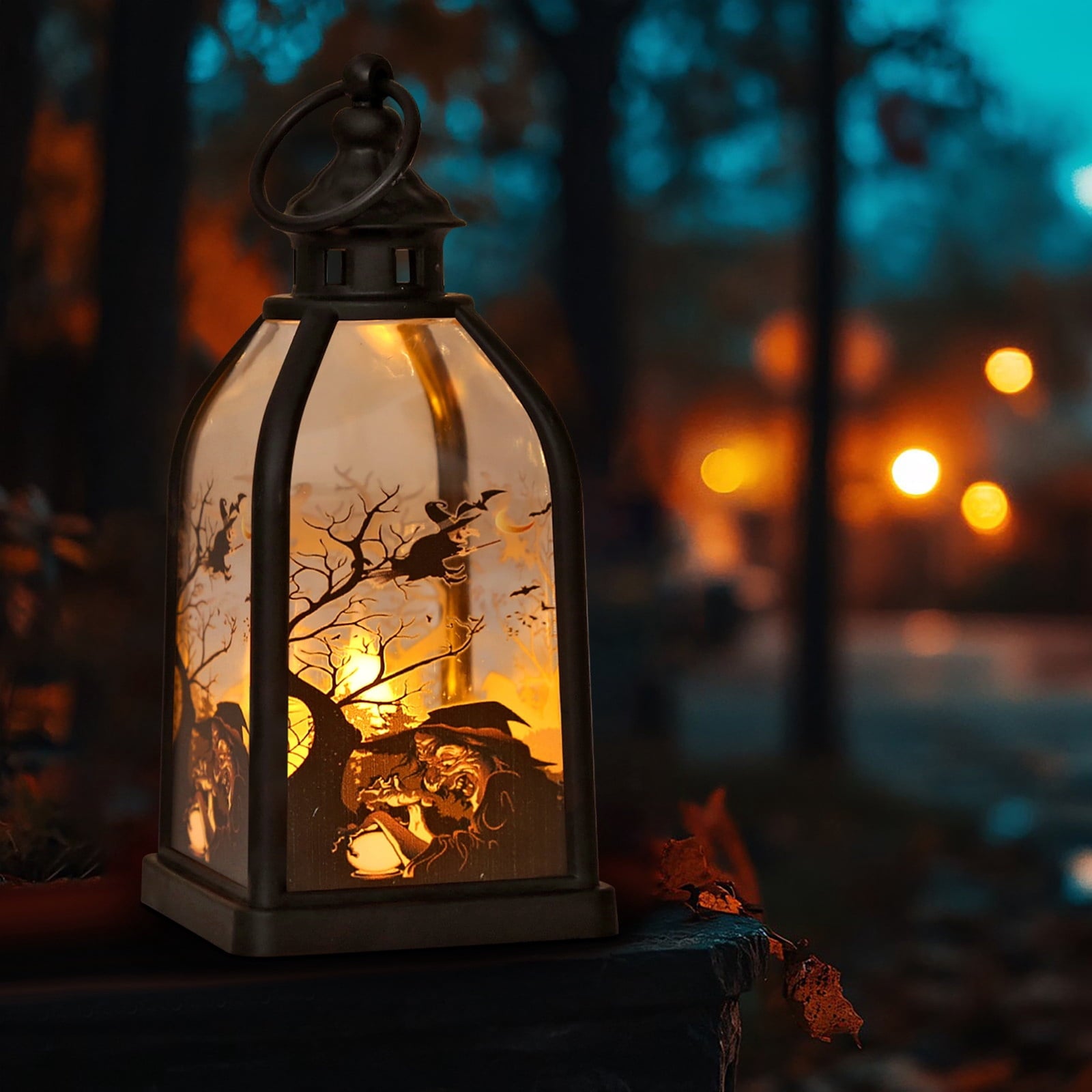 Halloween Decorations Indoor Candle Lantern With LED Lights Hanging Spooky Halloween Lanterns For Indoor Outdoor Home Room Door Party Decor