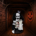 1.8ft Halloween Animated Scary Clown, Sound-Activated (Red LED Eyes + Bouncing Motion + Scary Male Voice), for Yard/Party/Haunted House