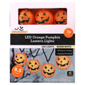 Indoor/Outdoor 10-Count LED Orange Pumpkin Lantern String Lights, Warm White, 6.5', Halloween by Way To Celebrate