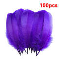 100Pcs Feather,Natural Goose Feathers,Halloween Decoration Goose Nagoire Feathers,Diy Big Goose Feather,Craft Decoration for Wedding,Feather Floating Hair Craft Decoration Wedding Feather,Purple