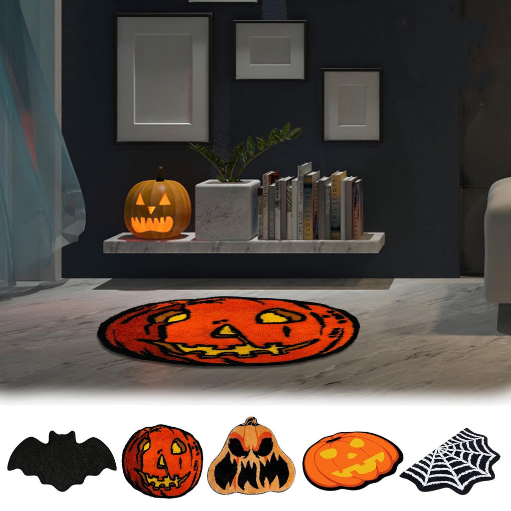 Lksixu Halloween Decorations Rug, Fall Decorations for Home,Cute Halloween Theme Plush Soft Absorbent Non-slip Floor Mat, Halloween Pumpkin Bath Carpet for Thanksgiving Havest Halloween