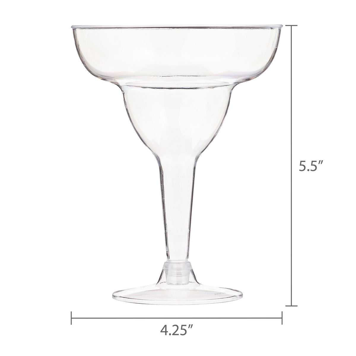 Way To Celebrate Clear Plastic Margarita Glasses, 8 Count, 10.8 oz, 5.7 in x 4.4 in