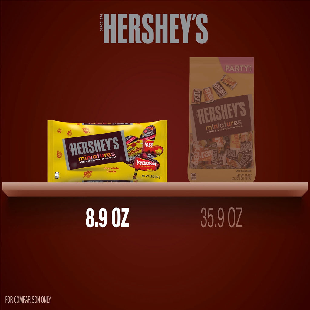 Hershey's Miniatures Assorted Chocolate, Fall Candy Bag, 8.9 oz