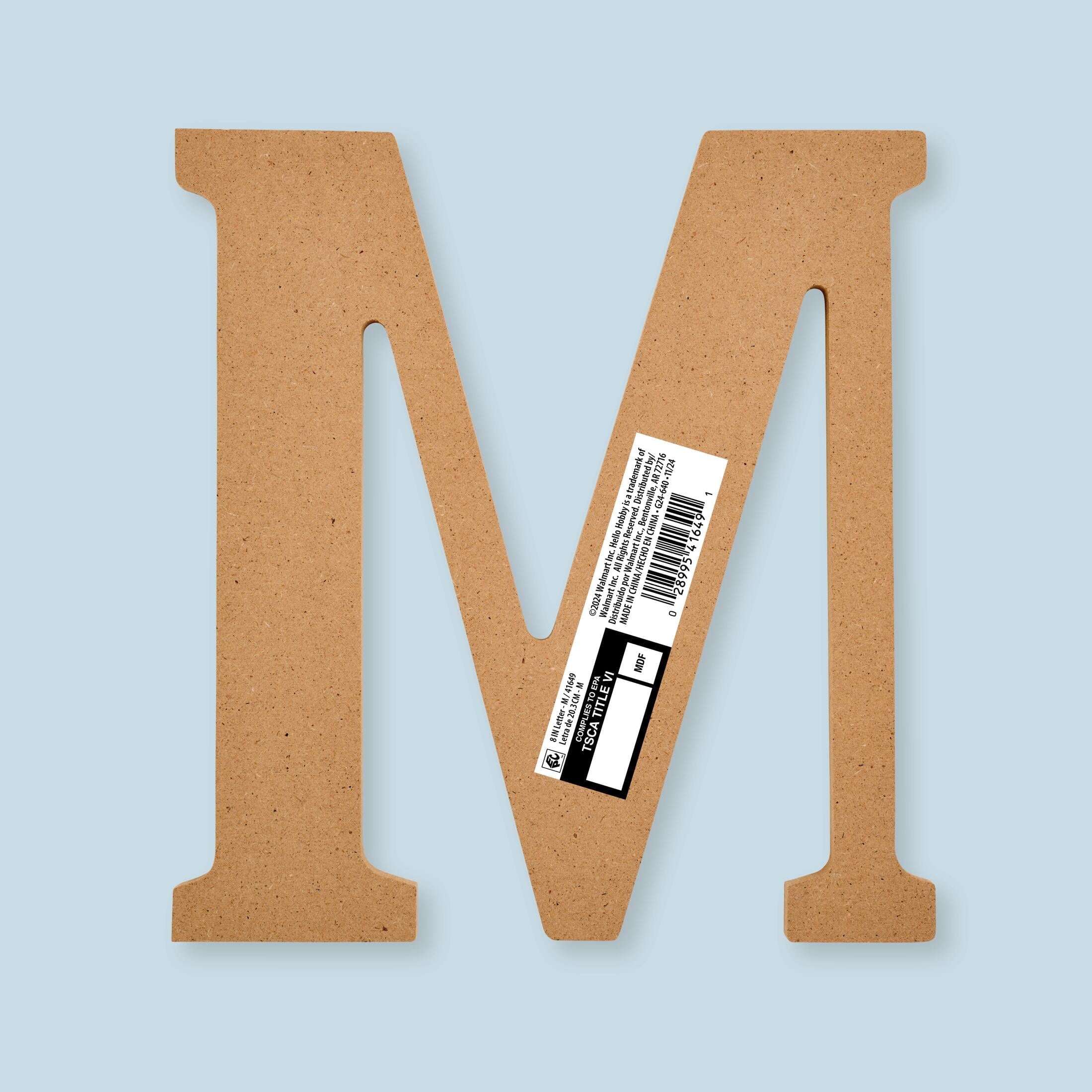 Hello Hobby Surfaces Unfinished Wood MDF Letter A, 8 in