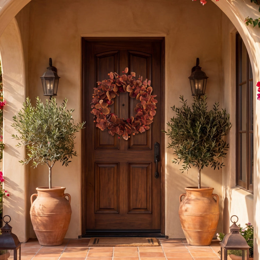 Fall Wreath Pumpkin Wreath for Front Door with Maple Leaves Harvest Wreath for Door Window Porch Thanksgiving Halloween Decor 20 Inch