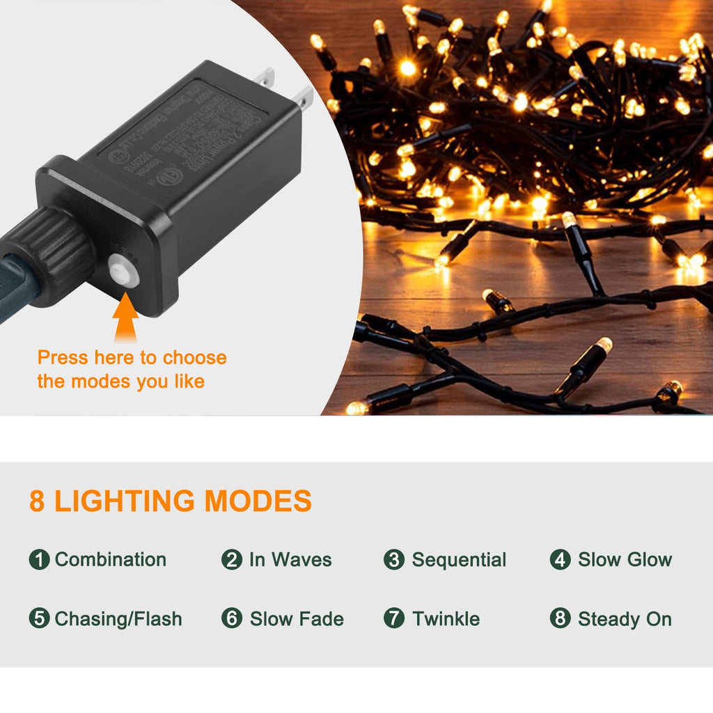 Scidweet Christmas String Lights, 108 ft 300 Twinkle String Lights for Xmas Christmas Tree Indoor Outdoor Home Decorations, Multicolor