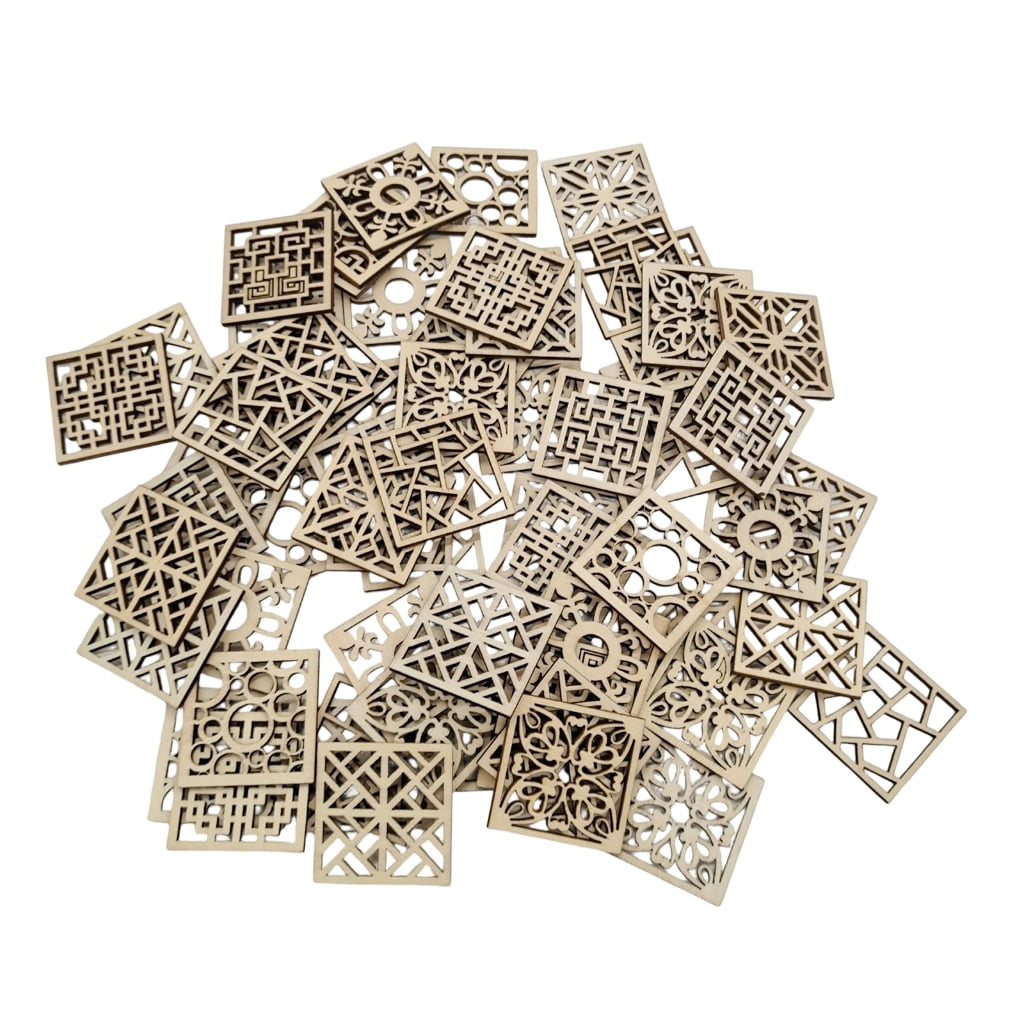 CIYISON 20/50/100Pcs Wooden Squares Cutout 4x4CM Unfinished Wood Slices For Kid Art Craft Painting And Holiday Decoration