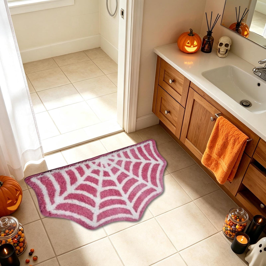Yhmxh Halloween Bathroom Rugs, Halloween Pumpkin Bath Mats, Farmhouse Halloween Rugs for Bathroom Decorations for The Home, Holiday Cute Pumpkin Decor Non-Slip 15.7x23.6 Inches
