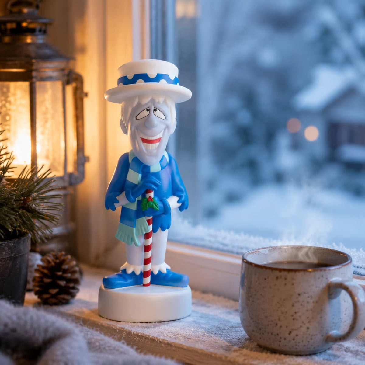 11.8" Heat and Snow Miser Light Up Figure Ornaments, Christmas Tabletop Decor LED Light, Light-Up Desktop Figurine for Home Room Christmas Decorations