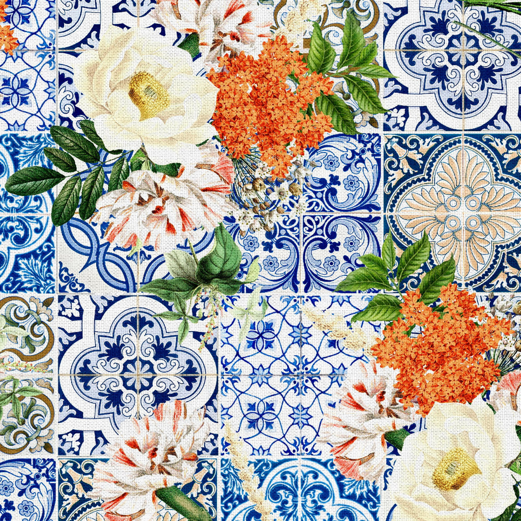 Create It 18" x 21" Cotton Floral Tiles Precut Sewing & Craft Fabric Bundle, Multicolor 5 Piece