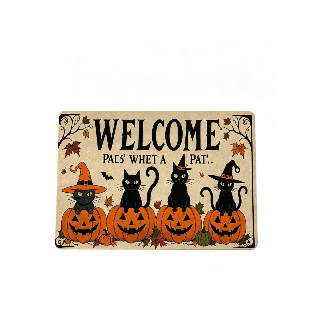 WWC Halloween Door Mat, 32x20 inch Halloween Decor Thick Non Slip Ghost doormat, Entryway Rug for Fall Party Indoor Outdoor Front Porch