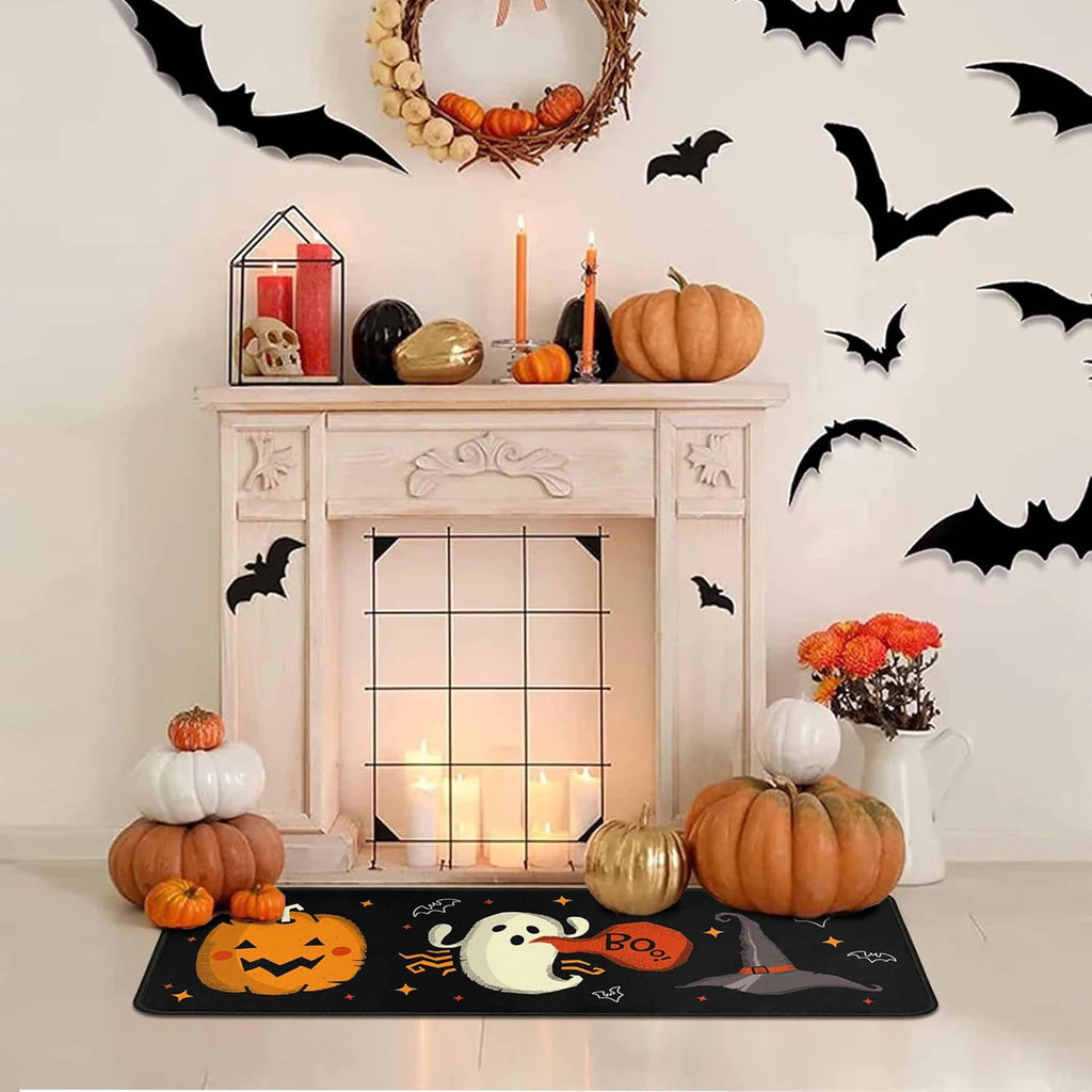 Halloween Kitchen Rugs Set of 2, Cushioned Anti-Fatigue Kitchen Mats for Floor, Spider Web Kitchen Mats, Non-Slip Waterproof Kitchen Floor Mat Washable for Kitchen, Home, Office, Laundry