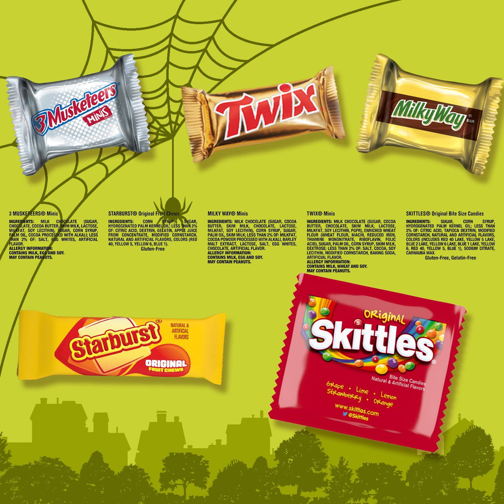 Skittles, Twix, Starburst & More Halloween Candy Variety Pack - 180 Ct Bulk Bag