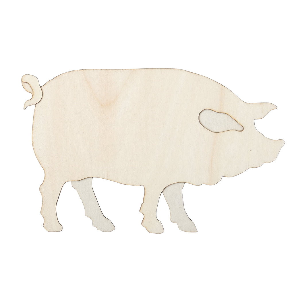 (2 pack) Plaid Surfaces Layered Wood Shape, Pig