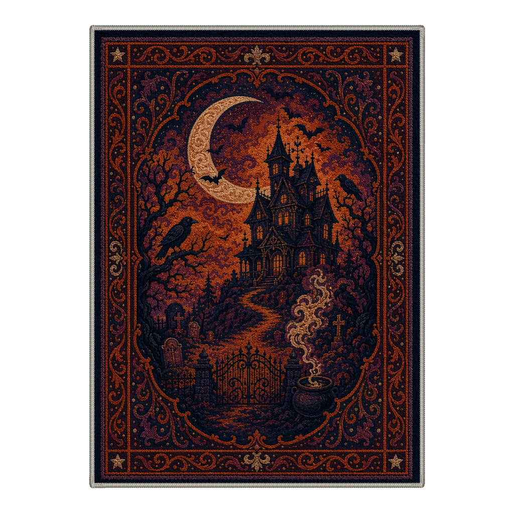 GENIMO 2'x3' Halloween Doormat, Washable Non Slip Soft Gothic Castle Outdoor Door Mat for Front Door Covered Porch Patio Entryway, Antique Gold