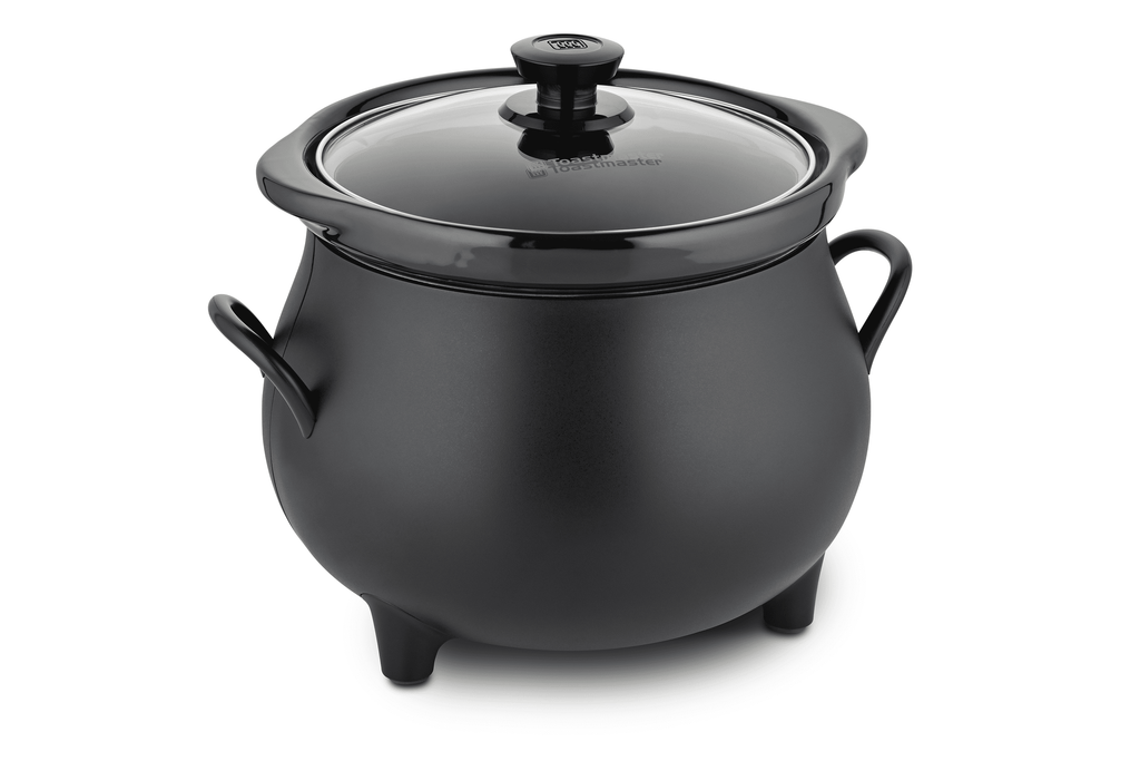 Toastmaster 4QT Black Cauldron Slow Cooker with Removable Crock and Glass Lid