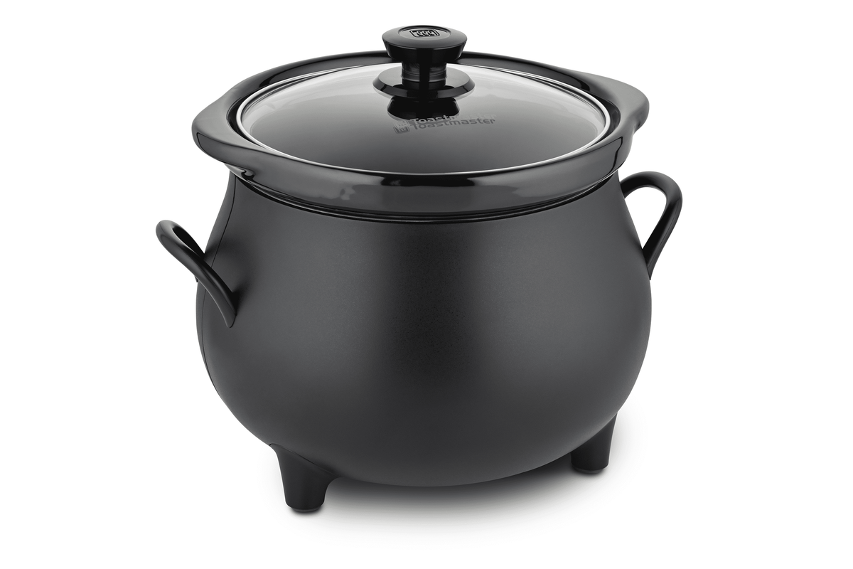 Toastmaster 4QT Black Cauldron Slow Cooker with Removable Crock and Glass Lid