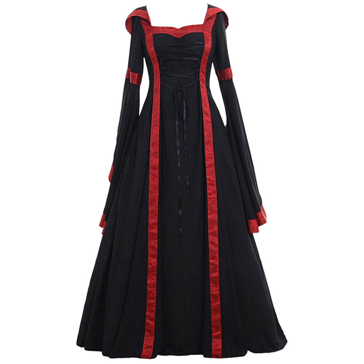 Halloween Costumes for Women 2022 Women's Medieval Dress Plus Size Irish Medieval Ball Gown Halloween Costume for Women Flare Sleeve Floor Length Dress