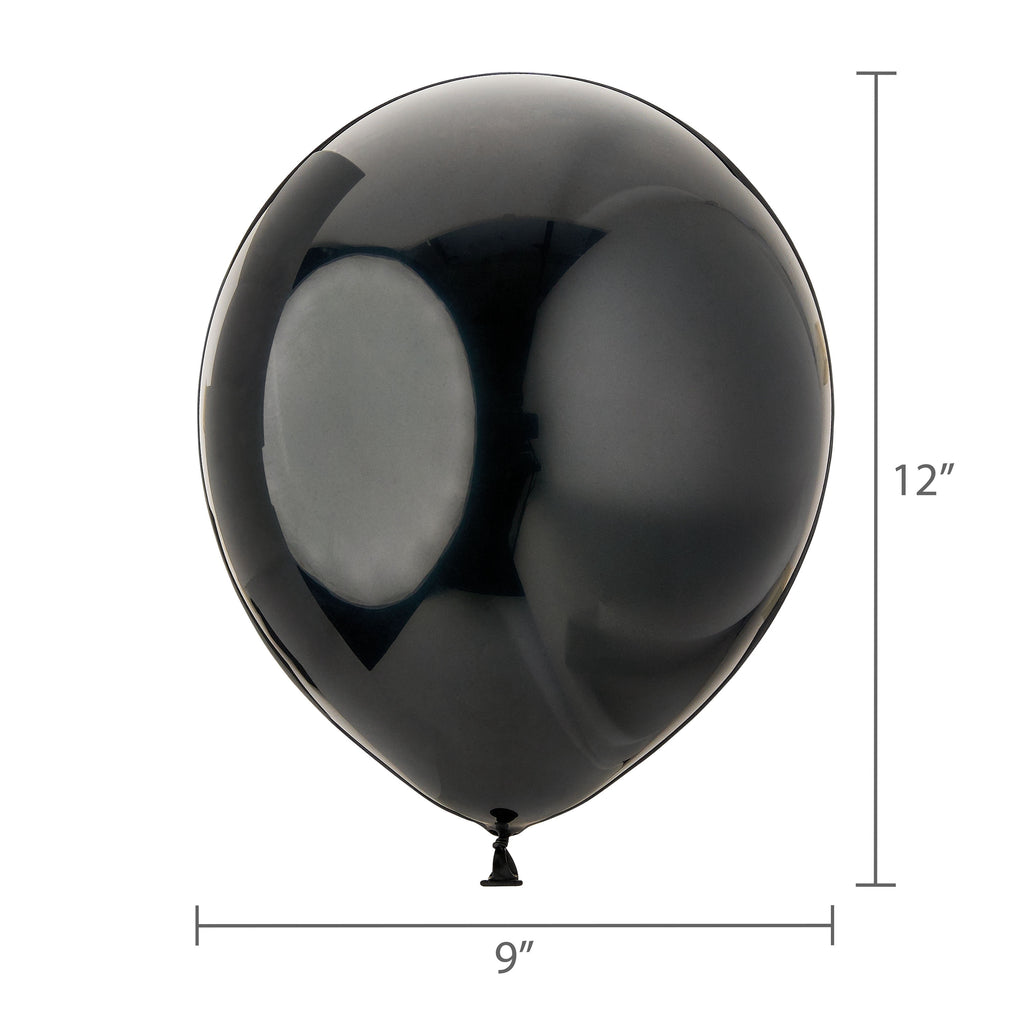 12" Black Latex Balloons, 15 Pieces, by Way To Celebrate