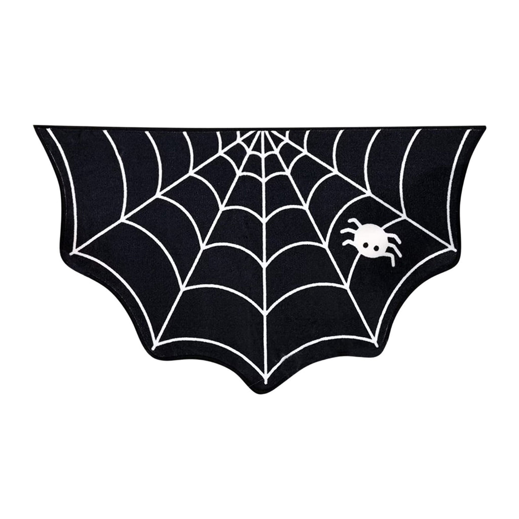 Orangide Halloween Spiderweb Doormat Irregular Black Non Slide Entrance Mat Spooky Decor for Front Door Porch Indoor Outdoor Goth Rug Halloween Decorations