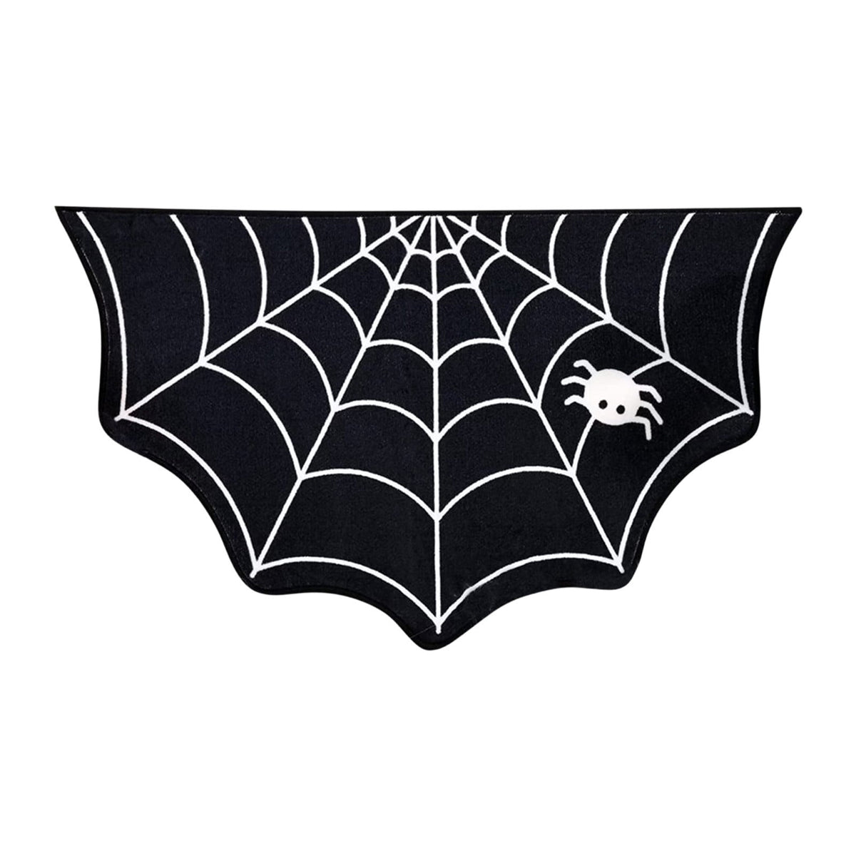 Orangide Halloween Spiderweb Doormat Irregular Black Non Slide Entrance Mat Spooky Decor for Front Door Porch Indoor Outdoor Goth Rug Halloween Decorations