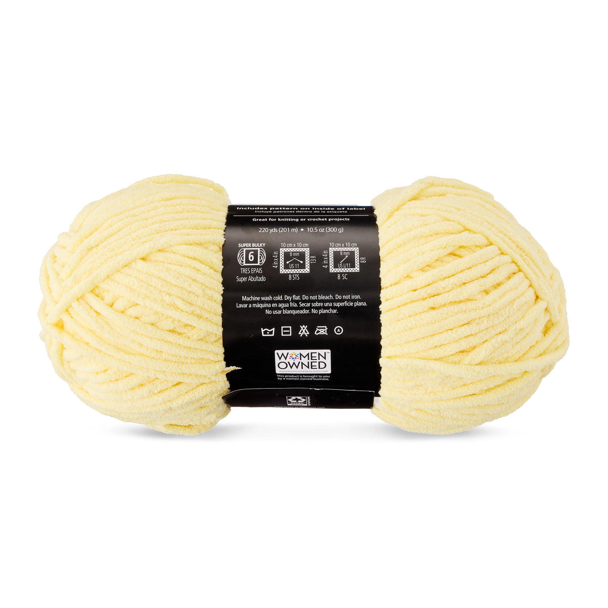 Mainstays Cozy Chenille Yarn, 220 yd, Arctic White, 100% Polyester, Bulky