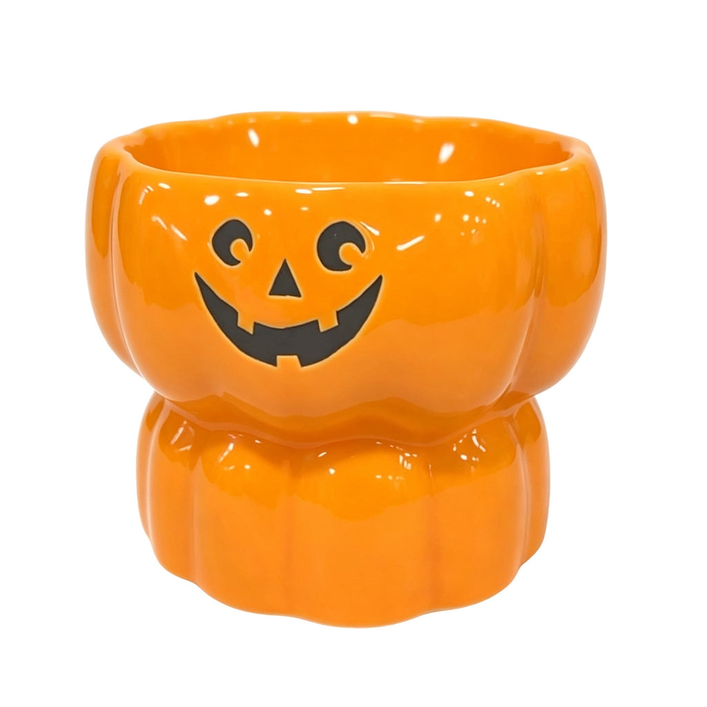 Diceymbol Halloween Pumpkin Snack Bowl Stand Collapsible Broomstick Candy Tray for Cupcakes & Desserts, Resin Serving Platter with Ceramic Pumpkin Bowls