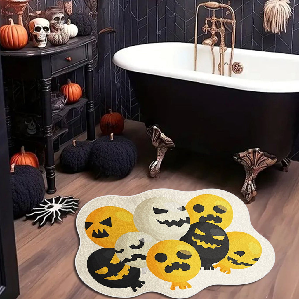 Xuniizn Halloween Mat, 16X24" Velvet Halloween Door Mat for Outside Entrance, Spooky Halloween Rug for Outdoor & Indoor, Non Slip Washable Halloween Doormat, Halloween Bathroom Decor