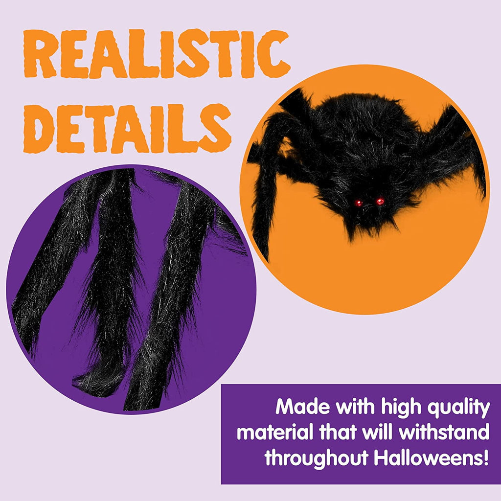 Ayieyill Spider Halloween Decorations Outdoor, 5FT Scary Giant Spider for Halloween Yard Decorations, Haunted House Props, 1pc