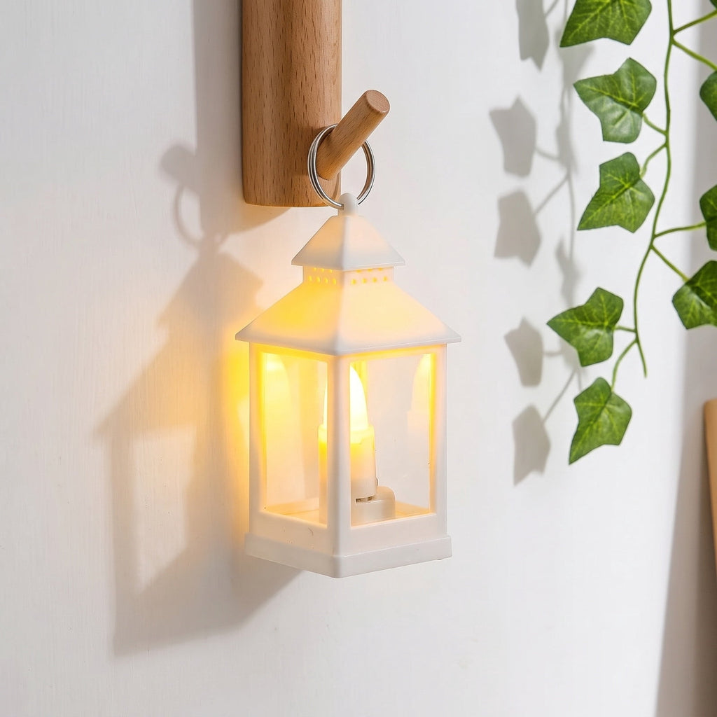 Djiypn Mini Lanterns 2Pack LED Small Lanterns Decorative Indoor Outdoor Hanging Lantern Decorative Candle Light Farmhouse Decor for Weddings Western Camping Party Halloween Christmas Decorations