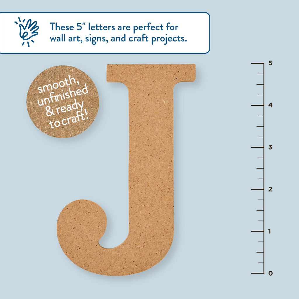 Plaid Unfinished Wood MDF 5" Letter for DIY Arts and Crafts, A
