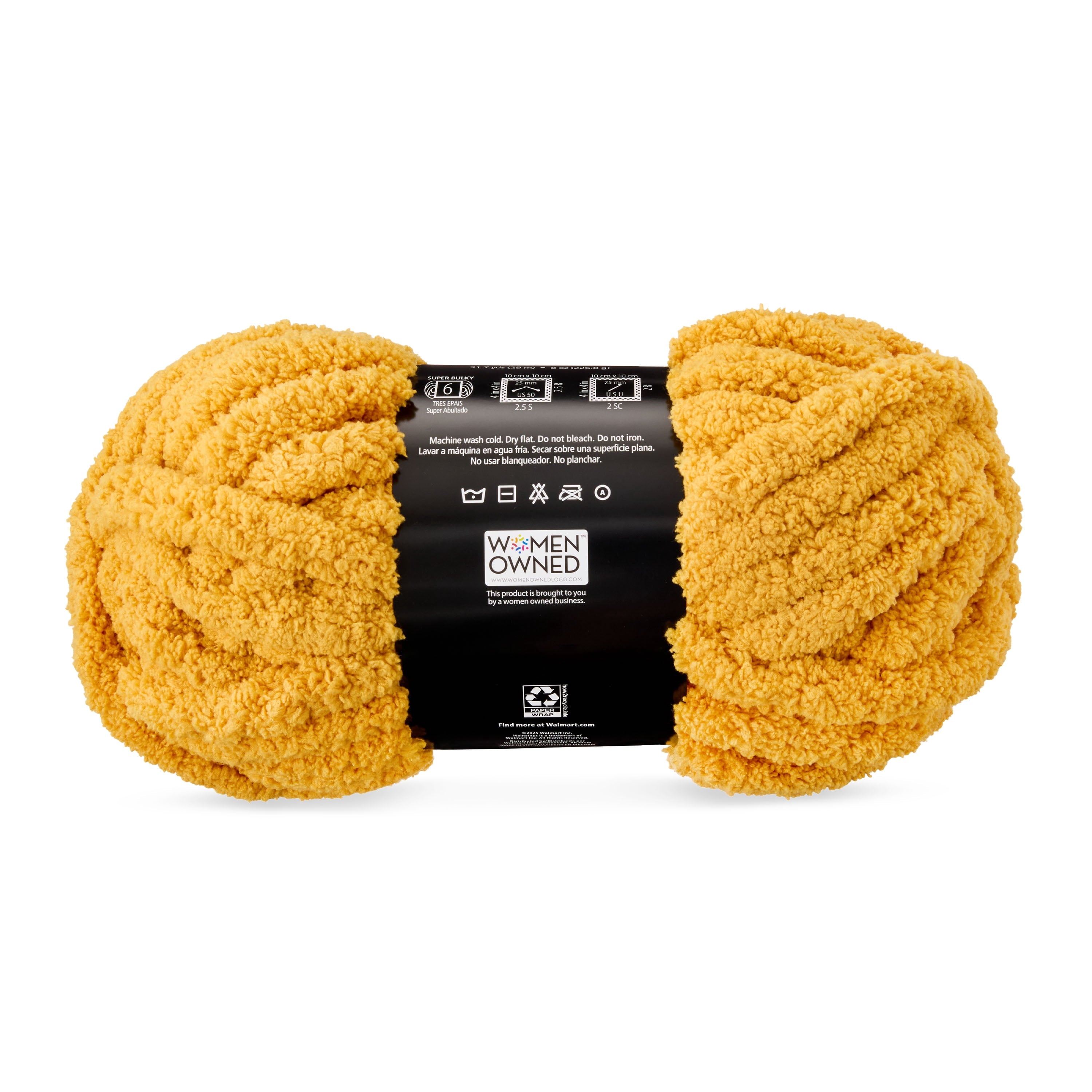 Mainstays Chunky Chenille Yarn, 31.7 yd, Ivory, 100% Polyester, Super Bulky