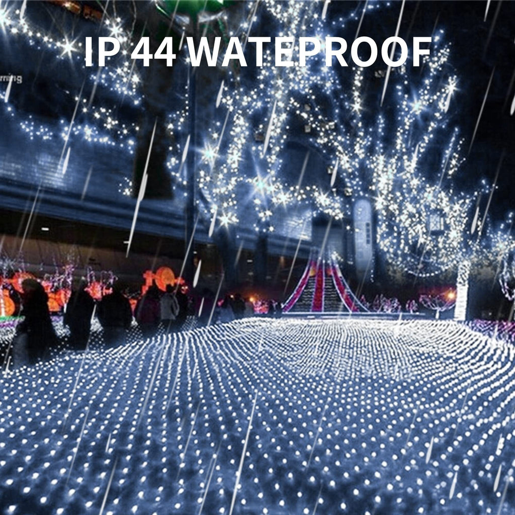 Dazzle Bright Christmas Net Lights, 360 LED 12FT x 5 FT Transparent Wire Waterproof Connectable String Lights with 8 Modes Christmas Outdoor Lights for Bushes Garden Party Holiday Decoration (Green)