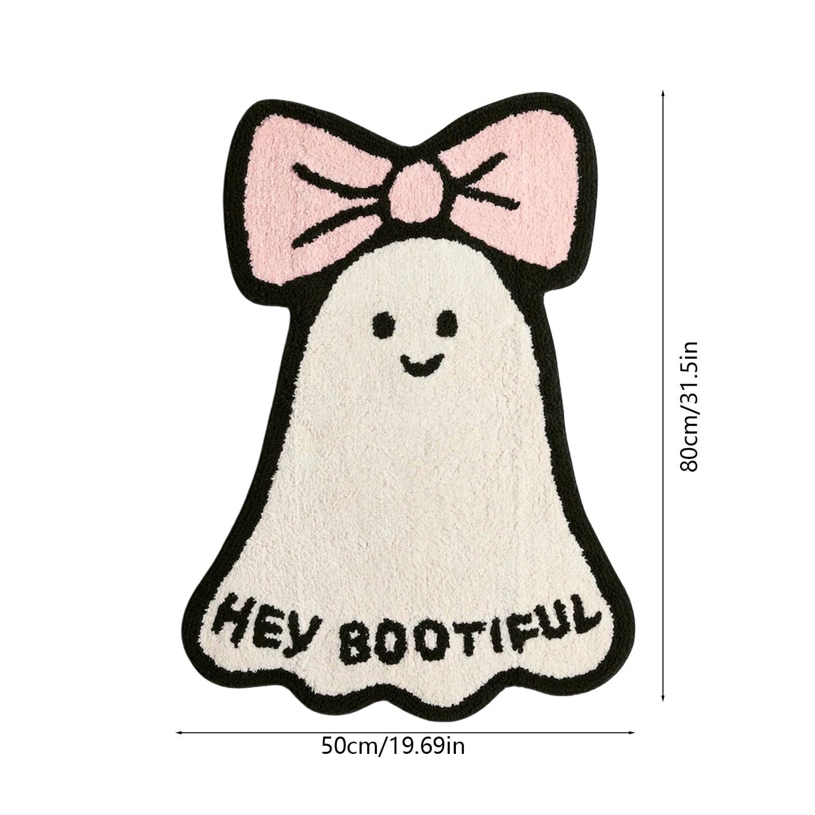 Pink Halloween Decor Ghost Candy Bowl Figurine with Bow and Scalloped Holder for Indoor Tabletop Decor and Party Favor Display