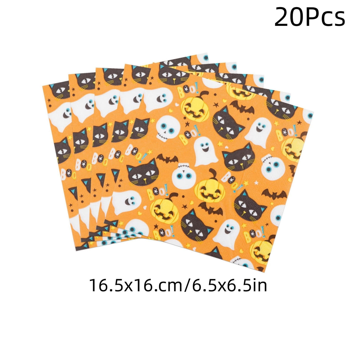 OCCOA Halloween Disposable Printed Paper Napkins 20 Count, Cute Spooky Pattern Party Table Decor Supplies, Indoor Outdoor Holiday Dining Decoration, B