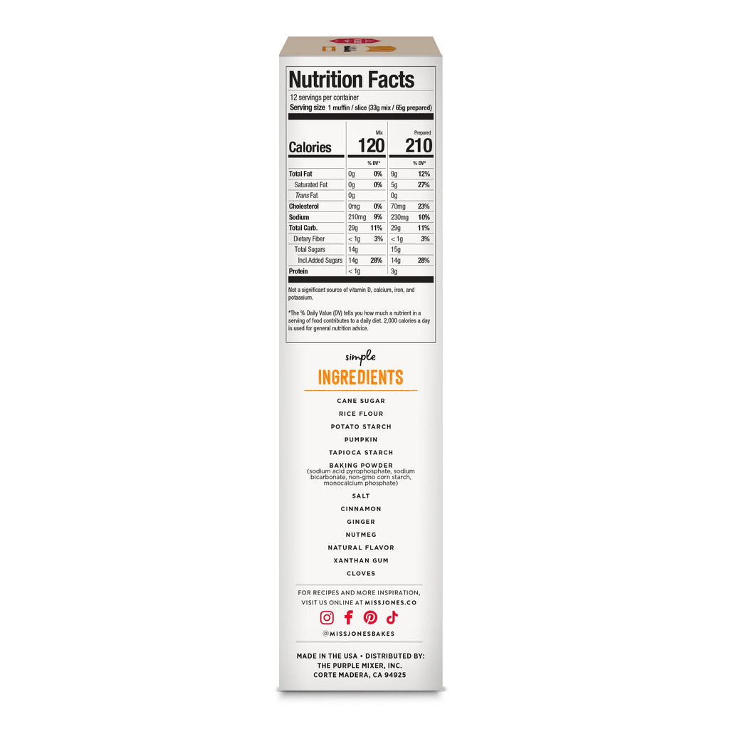 Miss Jones Baking Co. Gluten Free Pumpkin Bread Mix 14oz
