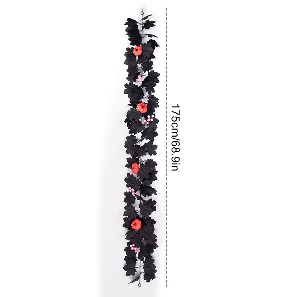 WKSCLPAI Halloween Maple Leaf Garland, Fall Vine Wreaths for Autumn Festivities Decor,Seasonal Garlands for Home,Halloween & Fall Decorations