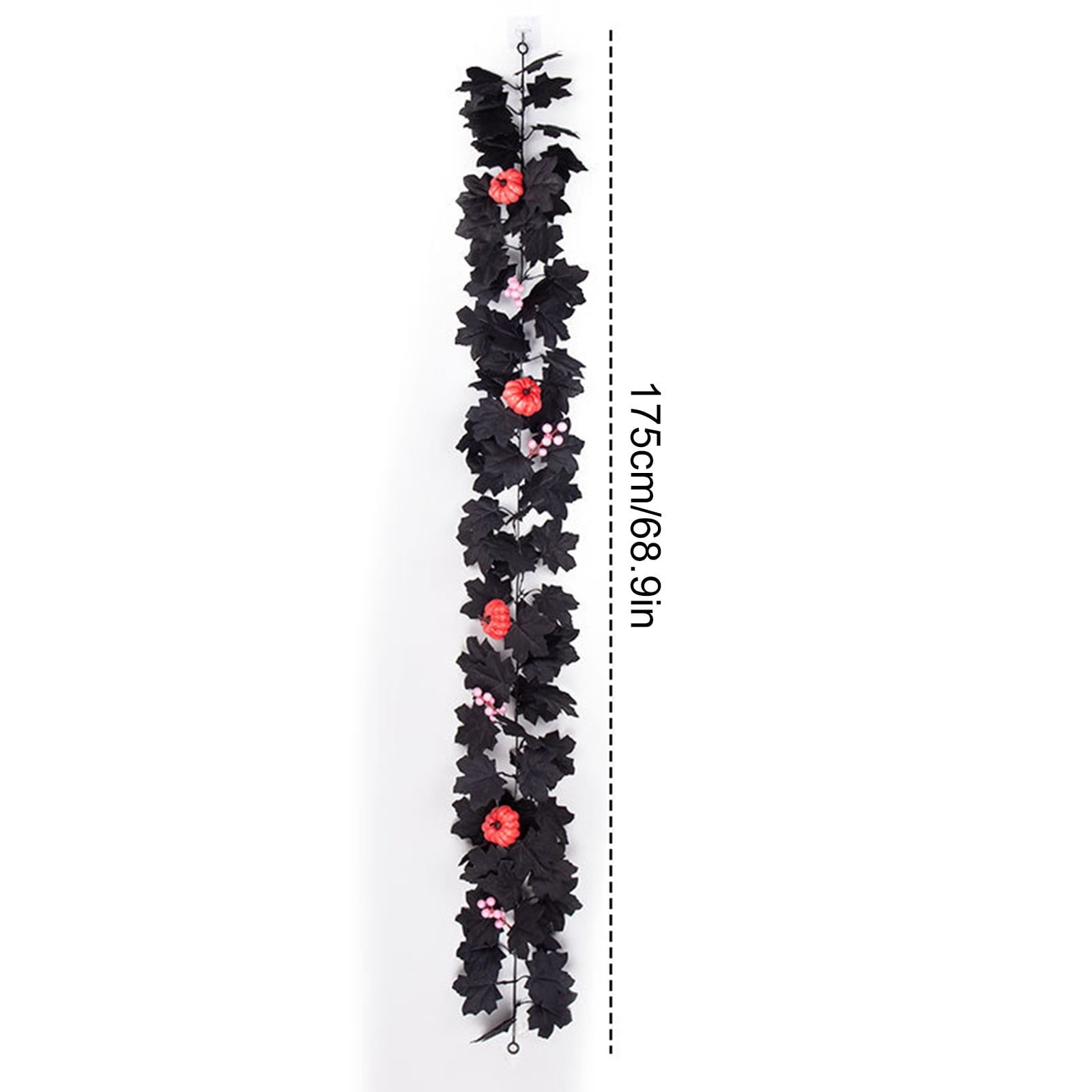 WKSCLPAI Halloween Maple Leaf Garland, Fall Vine Wreaths for Autumn Festivities Decor,Seasonal Garlands for Home,Halloween & Fall Decorations