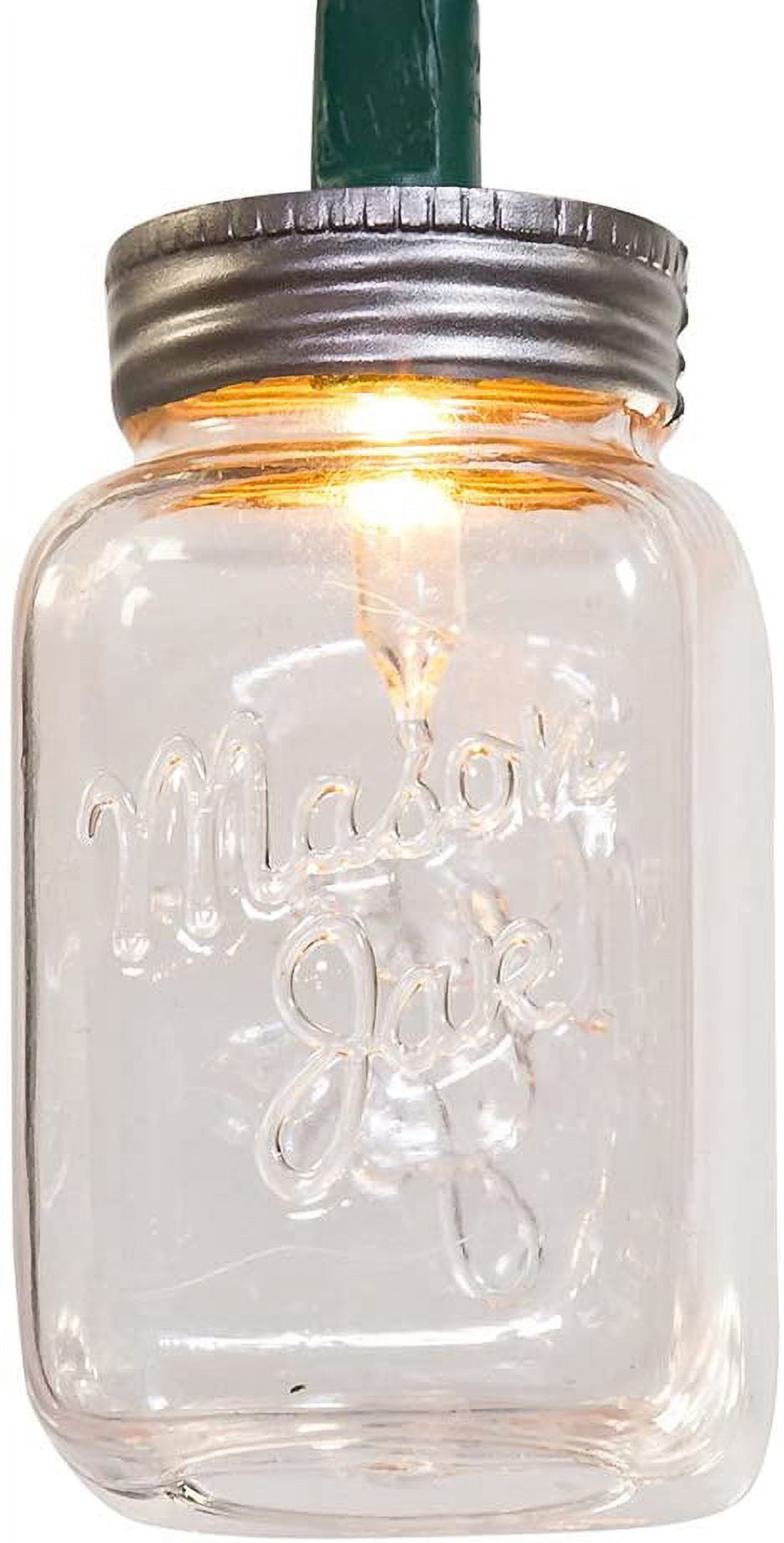 Kurt Adler UL 10-Light Clear Mason Jar Light Set