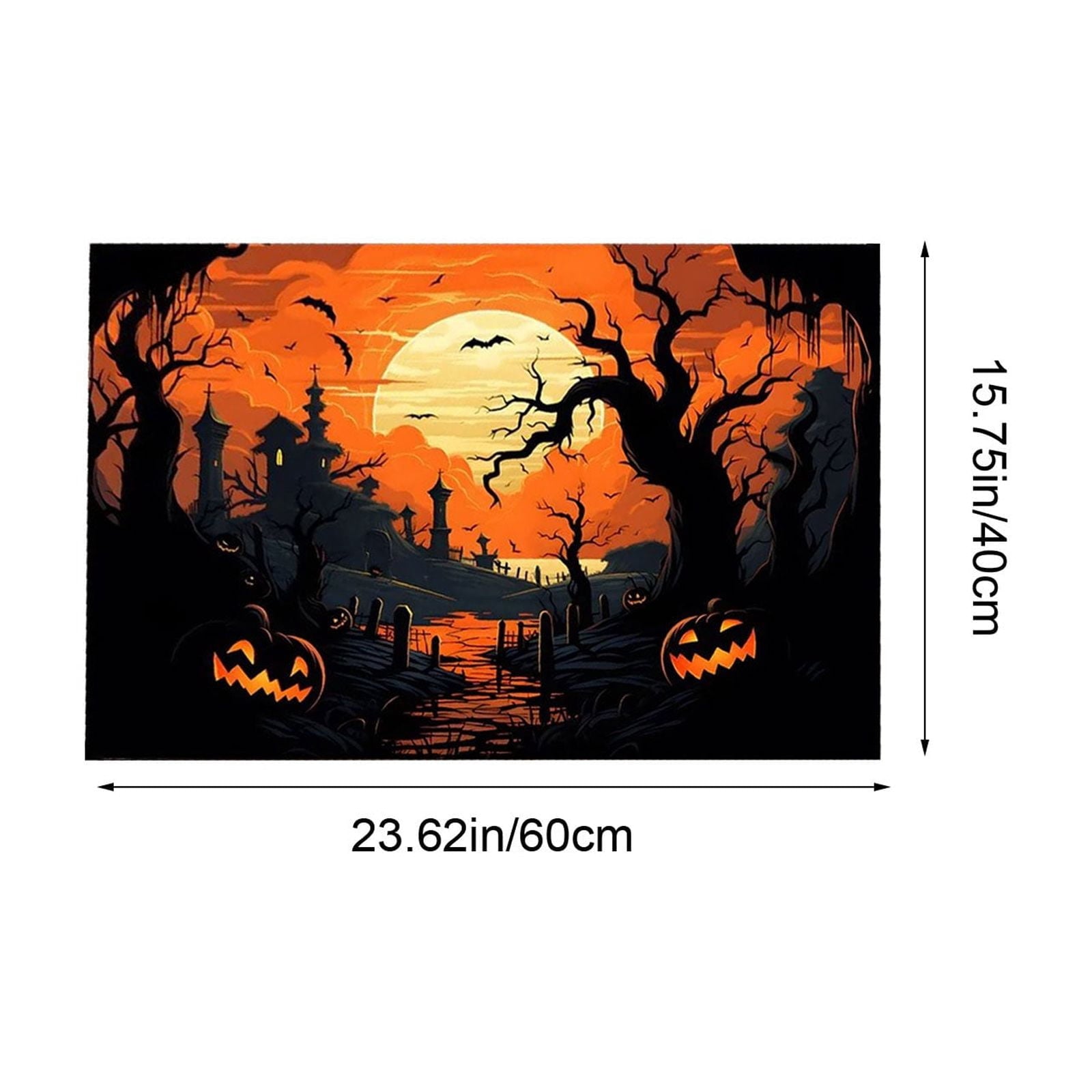 Xuniizn Halloween Mat, 16X24" Velvet Halloween Door Mat for Outside Entrance, Spooky Halloween Rug for Outdoor & Indoor, Non Slip Washable Halloween Doormat, Halloween Bathroom Decor