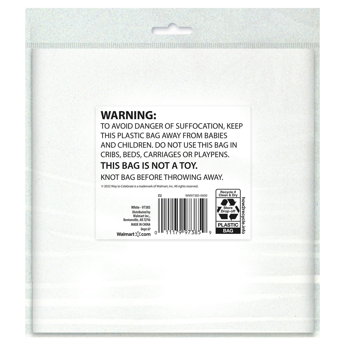 1 Count 54 IN x 108IN White Rectangular Plastic Table Covers by Way To Celebrate