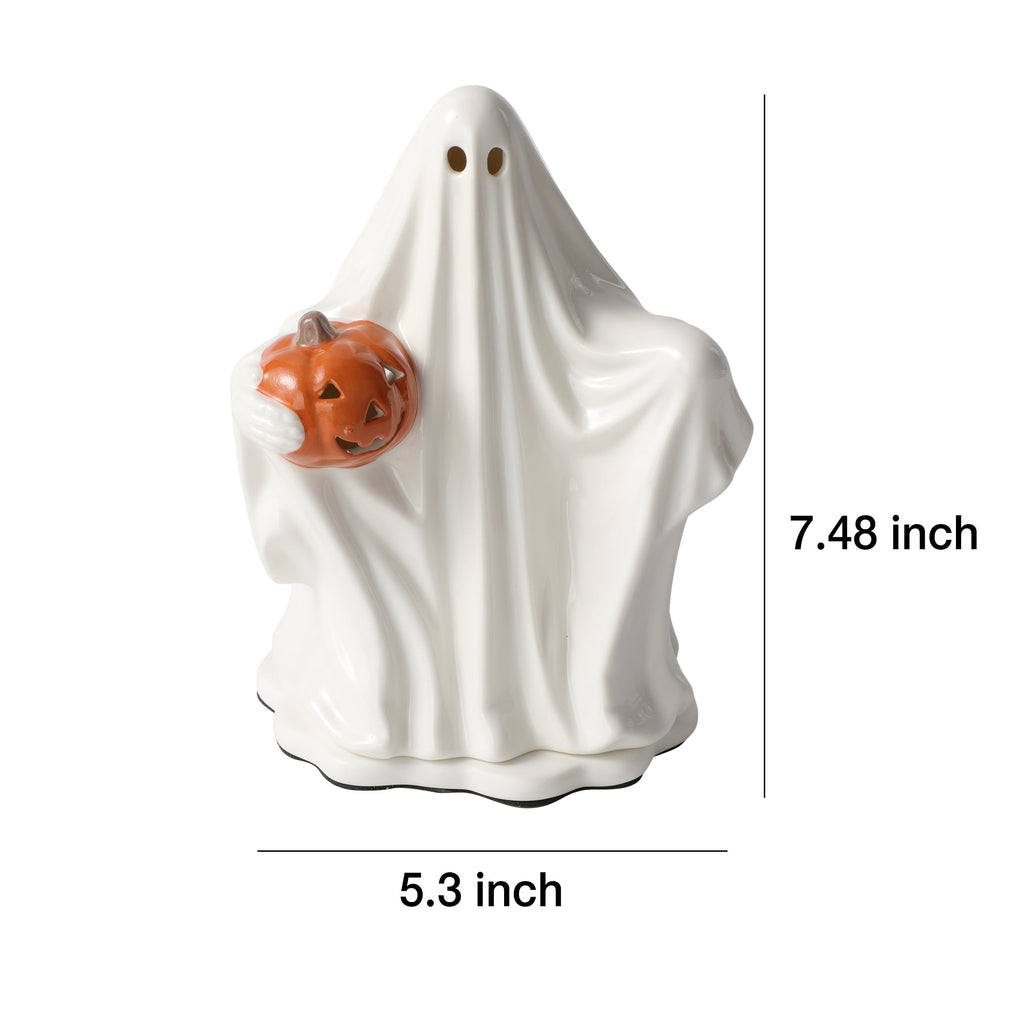 Better Homes & Gardens Halloween Ceramic Electric Plug-in Wax Melt Warmer with Farm Apple Pumpkin Wax Melts, Spooky Ghost