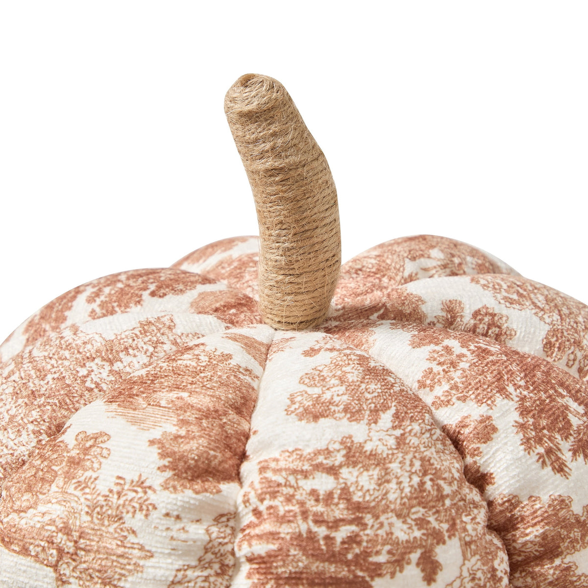 My Texas House Fall Forest Toile Pumpkin Decorative Pillow, Rust and Cream, 6"